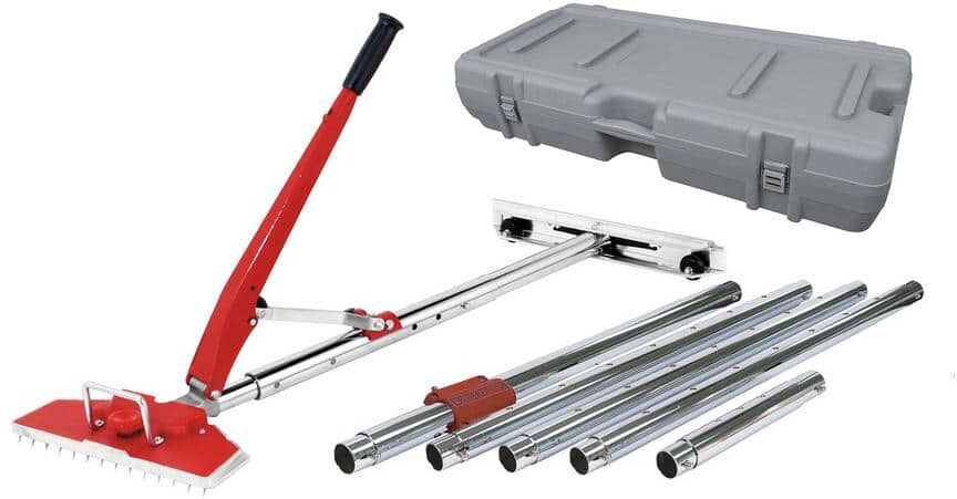 Roberts 8-Piece Power-Lok Carpet Stretcher Kit with 17 Handle Locking Positions and Rolling Case for Stretching up to 23.5 ft.