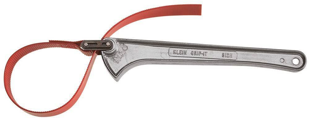 Klein Tools 1-1/8 in. to 8 in. Grip-It Strap Wrench with 18 in. Handle