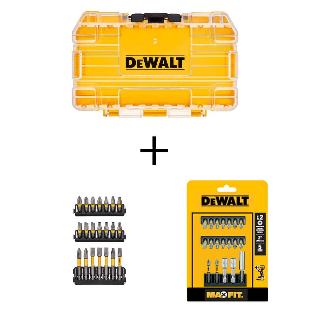 DeWalt Accessory Storage Case with MAXFIT 1 in. and 2 in. Driving Bit Set (21-Pieces) and 1 in. Bit Set (19-Pieces) with Holder