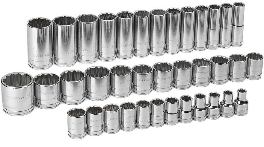 GEARWRENCH 1/2 in. Drive 12-Point Standard and Deep Metric Socket Set (37-Piece)