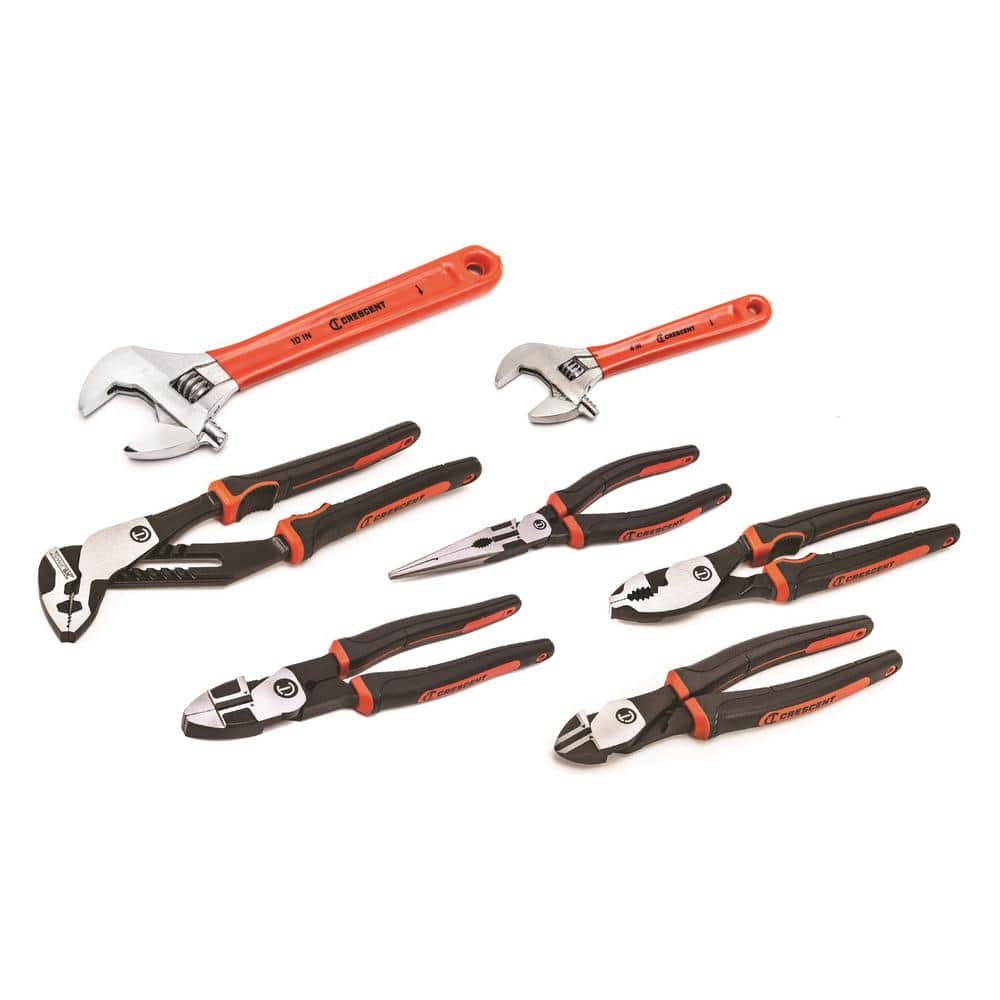 Crescent Adjustable Wrench and Z2 Mixed Plier Set (7-Piece)