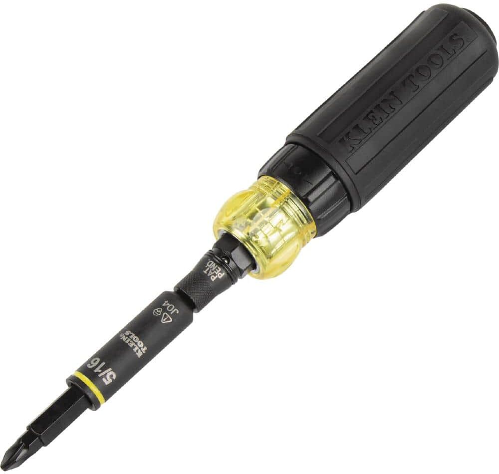 Klein Tools 11-in-1 Ratcheting Impact Multi-Bit Screwdriver with Universal Handle