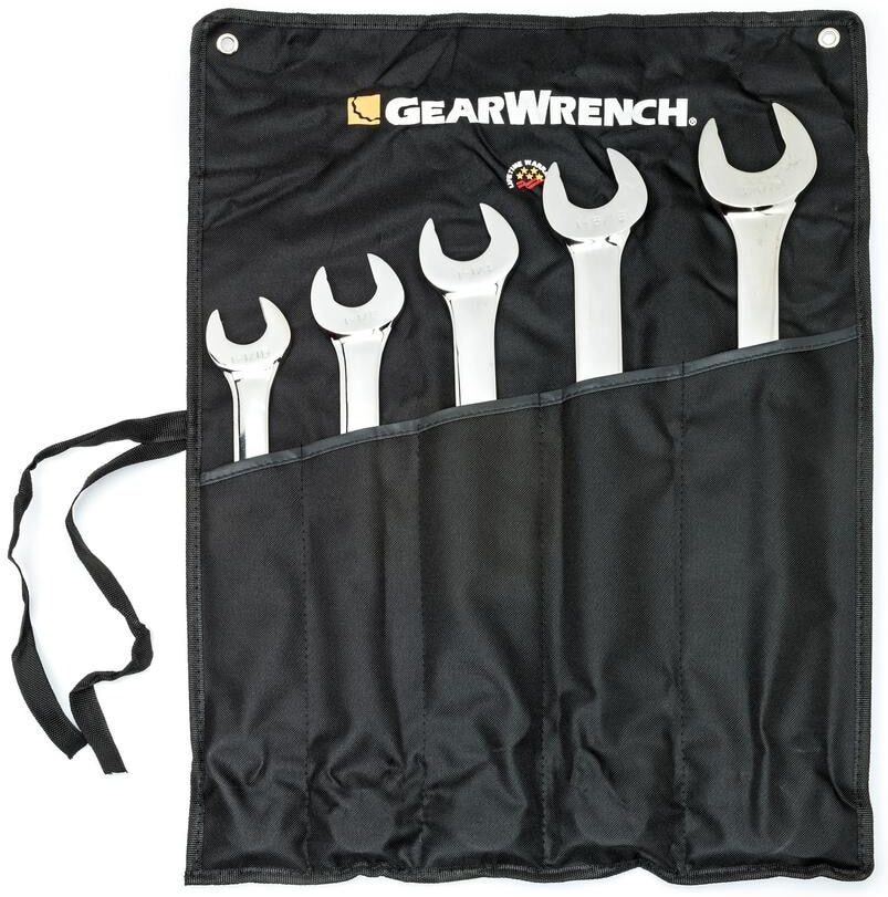 GEARWRENCH 12-Point SAE Combination Wrench Set with Roll (5-Piece)