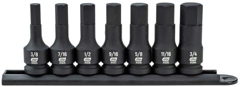 GEARWRENCH 1/2 in. Drive SAE Hex Bit Impact Socket Set (7-Piece)