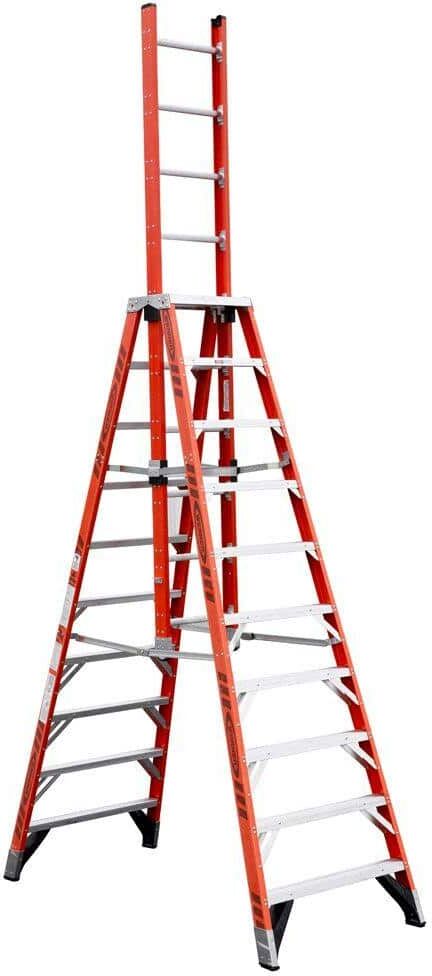 Werner 10 ft. Fiberglass Extension Trestle Step Ladder with 300 lb. Load Capacity Type IA Duty Rating