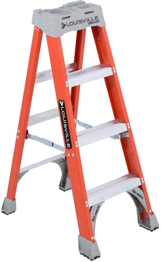 Louisville Ladder 4 ft. Fiberglass Step Ladder, 300 lbs. Load Capacity Type IA Duty Rating