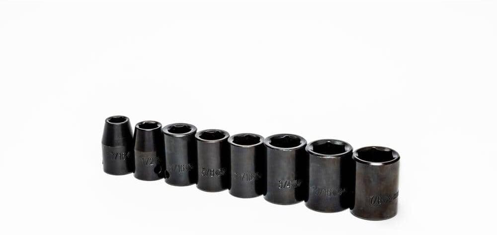 Crescent 1/2 in. Drive 6 Point Standard Impact SAE Socket Set (8-Piece)