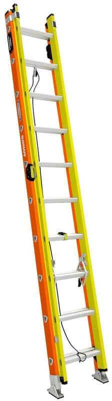 Werner GlideSafe 20 ft. Fiberglass Extension Ladder (19 ft. Reach Height) with 300 lb. Load Capacity Type IA Duty Rating