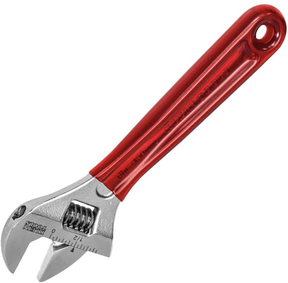 Klein Tools 15/16 in. Extra Capacity Adjustable Wrench with Plastic Dipped Handle