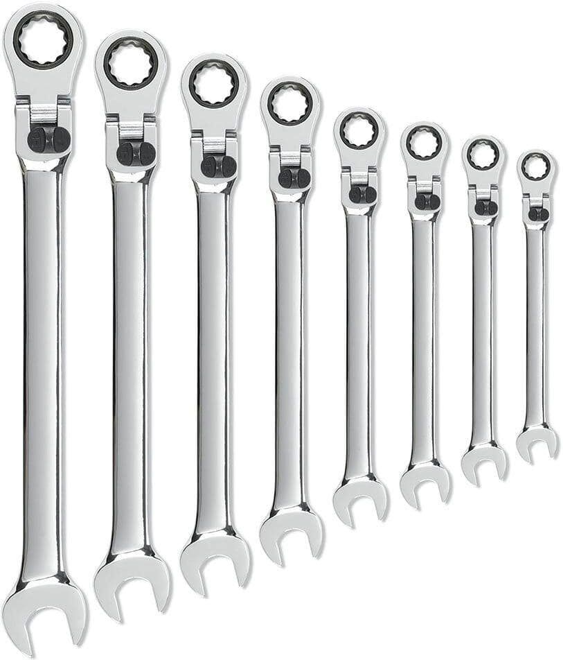 GEARWRENCH SAE 72-Tooth XL Locking Flex Head Combination Ratcheting Wrench Tool Set (8-Piece)