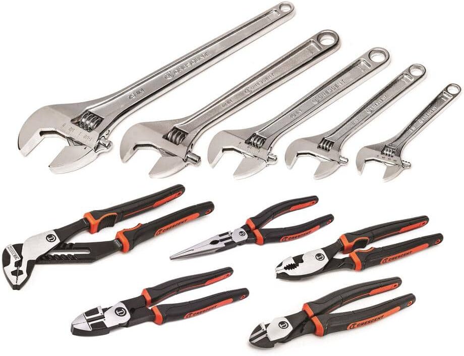 Crescent Master Adjustable Wrench and Plier Set (10-Piece)