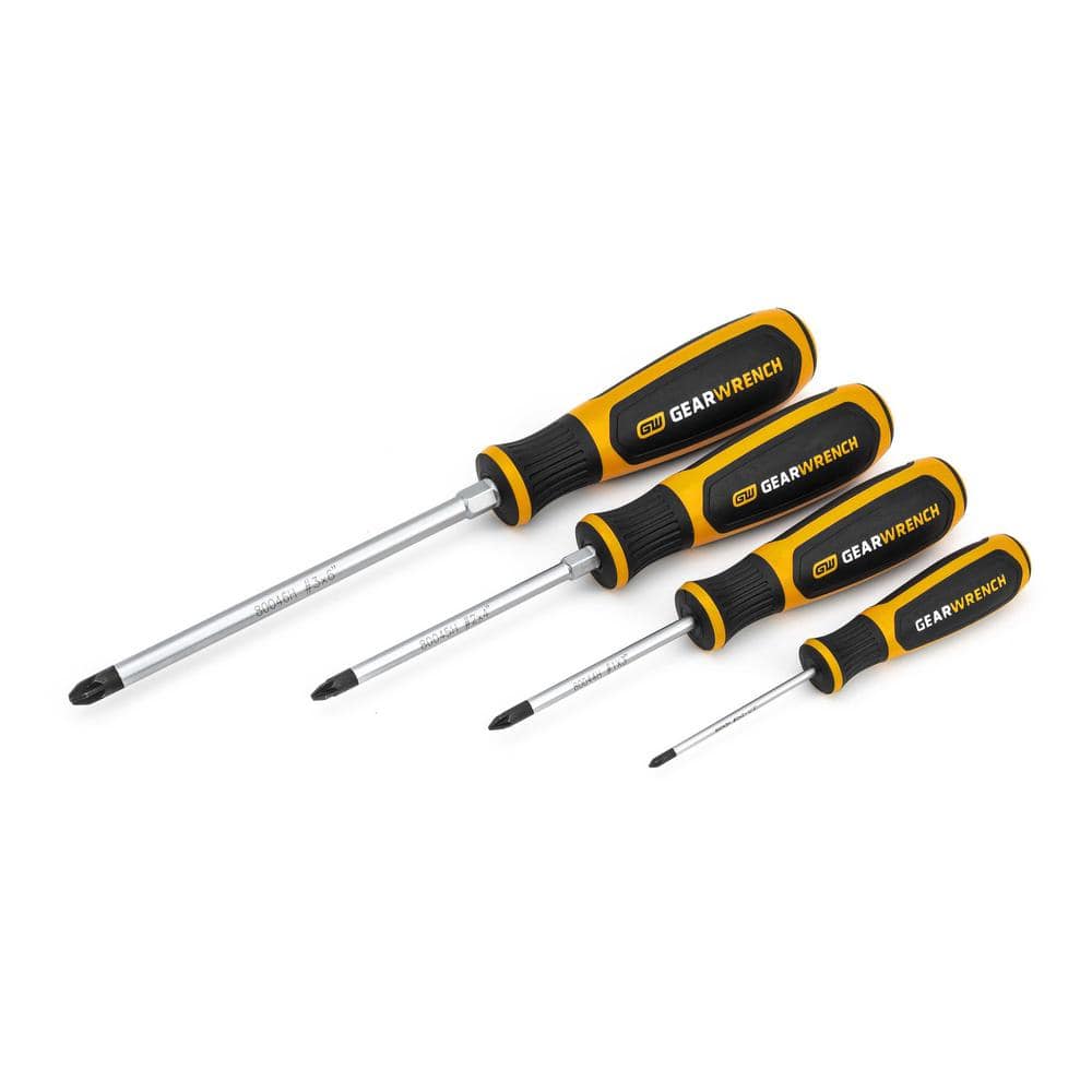 GEARWRENCH 4 Pc. Pozidriv Dual Material Screwdriver Set