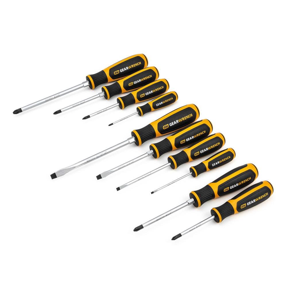 GEARWRENCH Phillips/Slotted/Pozidriv Dual Material Screwdriver Set (10-Pieces )