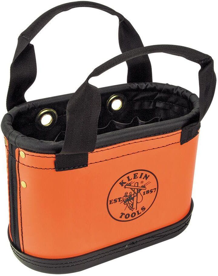 Klein Tools Hard-Body Bucket, 15-Pocket Oval Bucket, Orange/Black