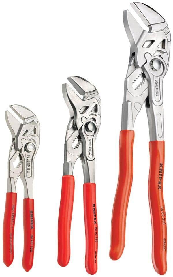 KNIPEX 6 in., 7 in. and 10 in. Pliers Wrench Set (3-Piece)