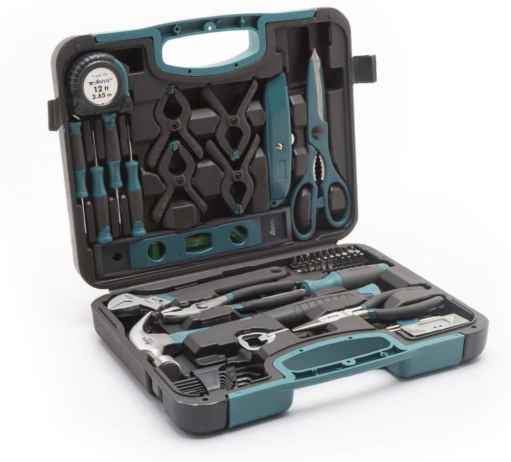 Anvil 76-Piece SAE and Metric Homeowners Tool Kit with Case