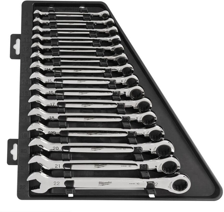 Milwaukee Metric Ratcheting Combination Wrench Set (15-Piece)