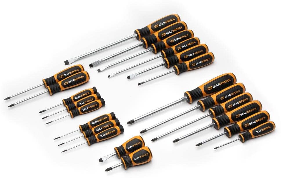 GEARWRENCH Phillips/Slotted/Torx Dual Material Tri-Lobe Handle Screwdriver Set (22-Piece)