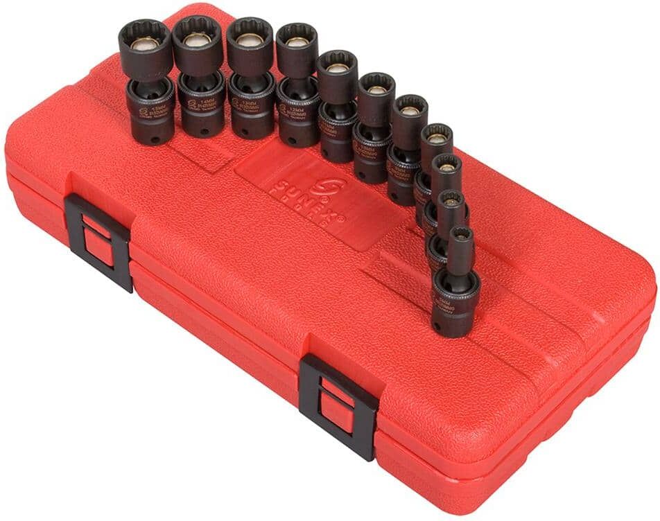 SUNEX TOOLS 1/4 in. Drive Metric Universal Magnetic Impact Socket Set (11-Piece)