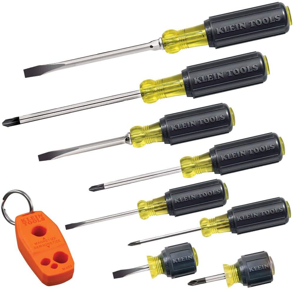 Klein Tools Screwdriver Set Plus Magnetizer, Cushion-Grip, 8-Piece