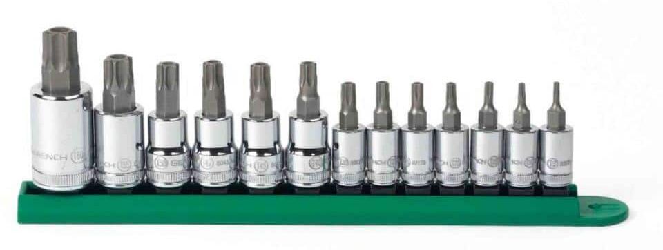 GEARWRENCH 1/4 in., 3/8 in. and 1/2 in. Drive Tamper Proof Torx Bit Socket Set (13-Piece)