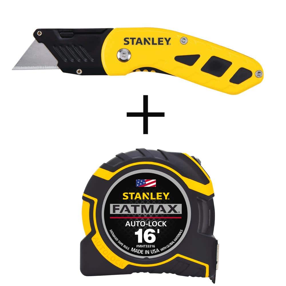 Stanley Compact Fixed Blade Folding Utility Knife and FATMAX 16 ft. Autolock Tape Measure