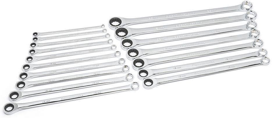 GEARWRENCH 72-Tooth 12-Point Metric XL GearBox Double Box Ratcheting Wrench Set (17-Piece)