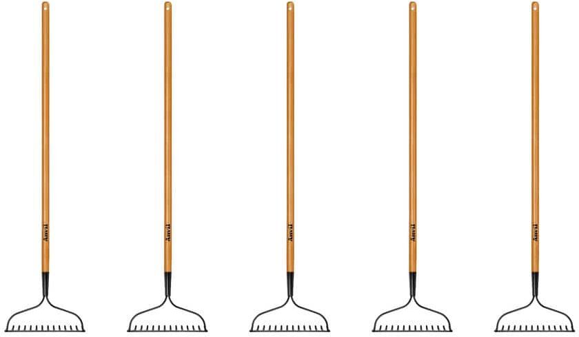 Anvil 5-Piece 14-Tines Bow Rake Garden Tool Set