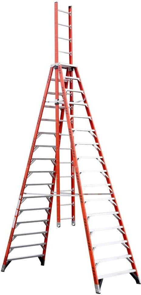 Werner 16 ft. Fiberglass Extension Trestle Step Ladder with 300 lb. Load Capacity Type IA Duty Rating