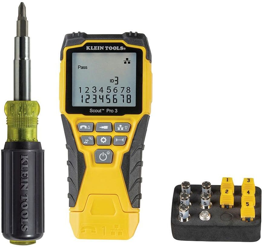 Klein Tools Scout Pro 3 Cable Tester and Multi-Bit Screwdriver Tool Set