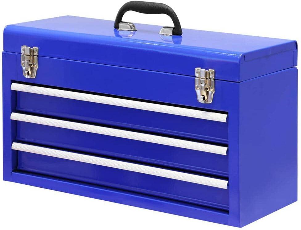 Big Red Drawer 20 in. Metal Tool Box Portable Steel Tool Chest with Ball-Bearing Slides and 2 Metal Latches Closure