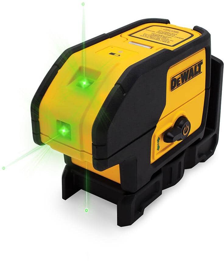 DeWalt 100 ft. Green Self-Leveling 3-Spot Laser Level with (2) AA Batteries & Case