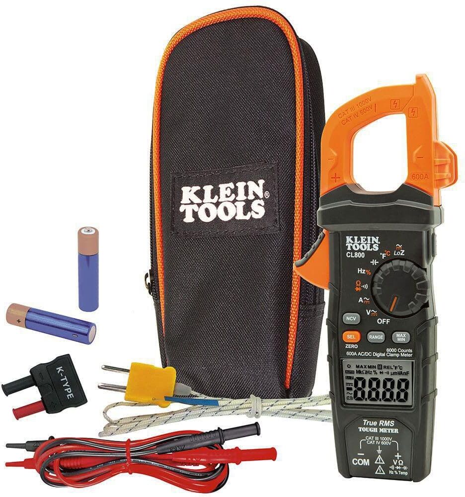 Klein Tools 600 Amp AC/DC True RMS Auto Ranging Digital Clamp Meter (CL800)