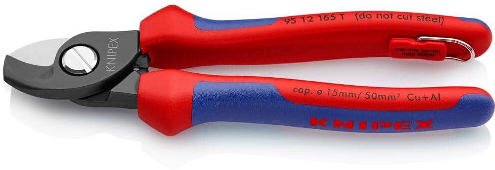 KNIPEX 6-1/4 in. Heavy Duty Cable Shears with Dual-Component Comfort Grips and Tether Attachment