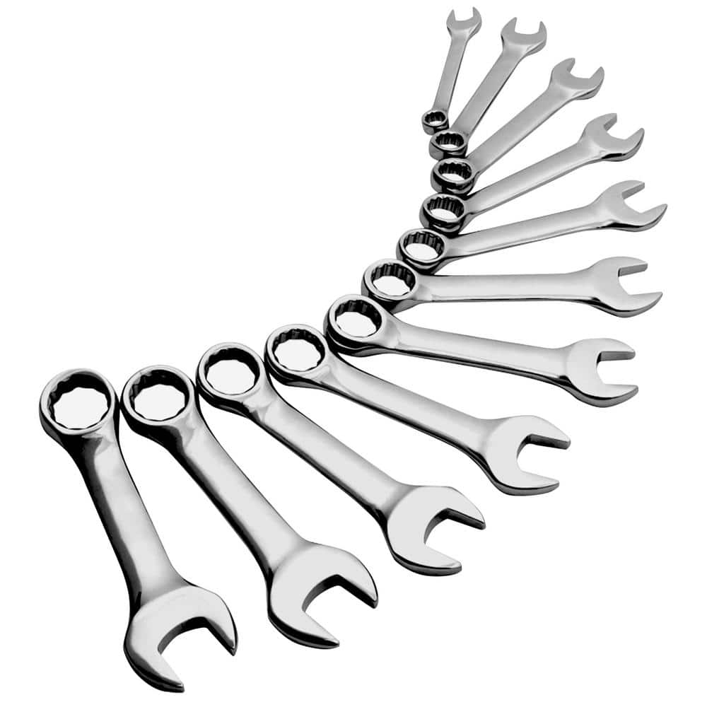 SUNEX TOOLS SAE Stubby Combination Wrench Set (11-Piece)
