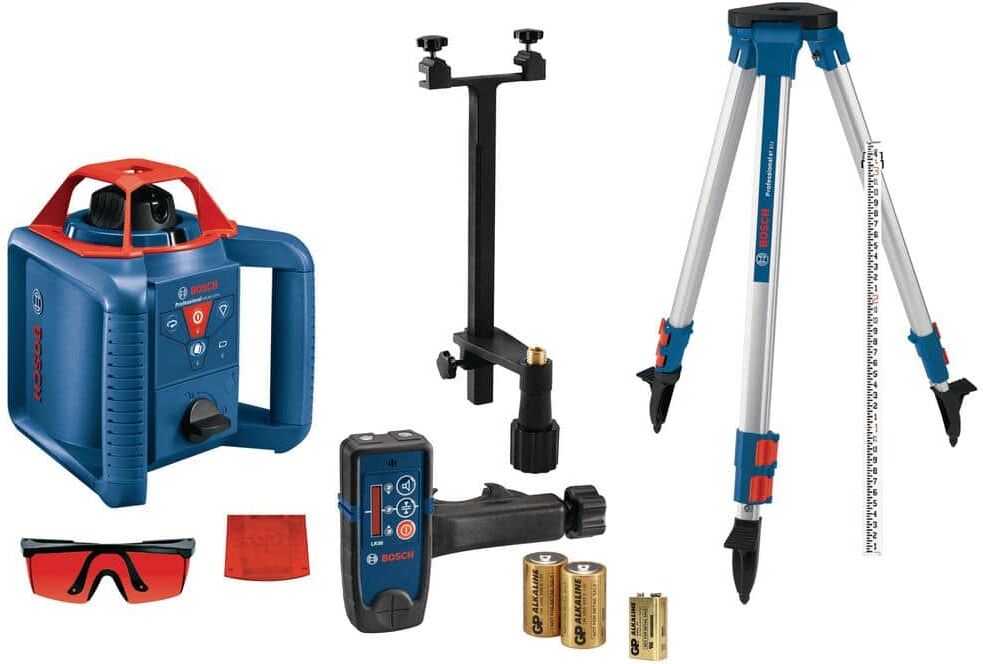 Bosch 800 ft. Rotary Laser Level Complete Kit Self Leveling with Hard Carrying Case