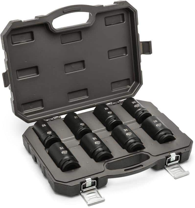 GEARWRENCH 3/4 in. Drive Metric 6-Point Deep Impact Socket Set with Storage Case (8-Piece)