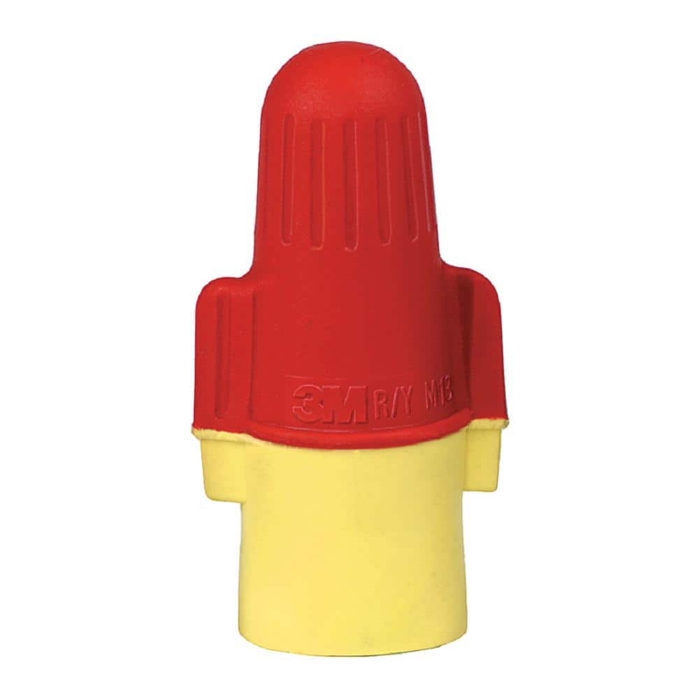 3M 2 #18 - 2 #8 Performance Plus Wire Connectors, Red/Yellow (30 Each/Bag (Case of 6 Bags))