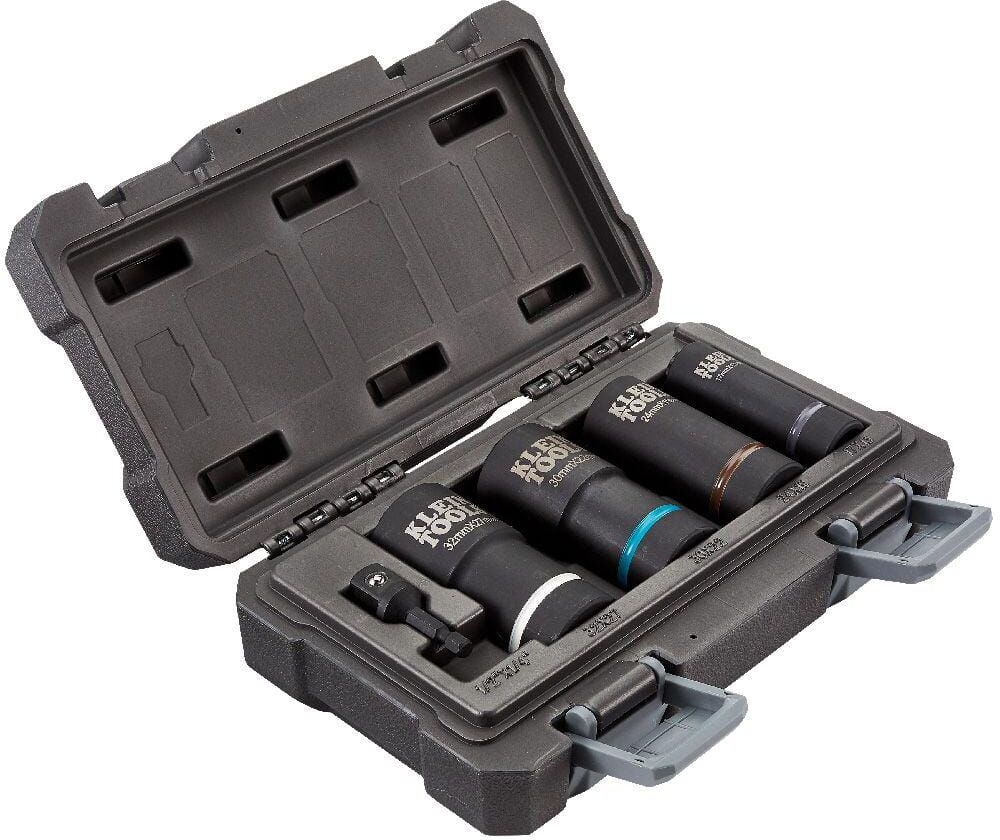 Klein Tools 2-In-1 Metric Impact Socket Set, 12-Point (5-Piece)