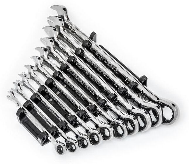 GEARWRENCH SAE 90-Tooth Combination Ratcheting Wrench Tool Set (10-Piece)