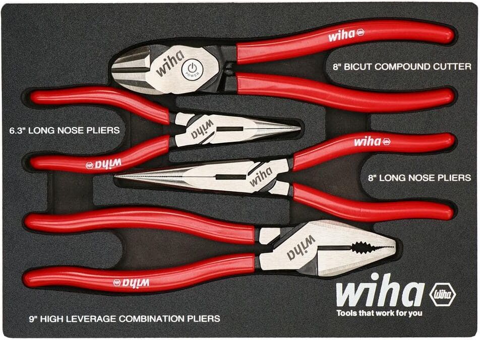 Wiha Classic Grip Pliers and Cutters Tray Set (4-Piece)