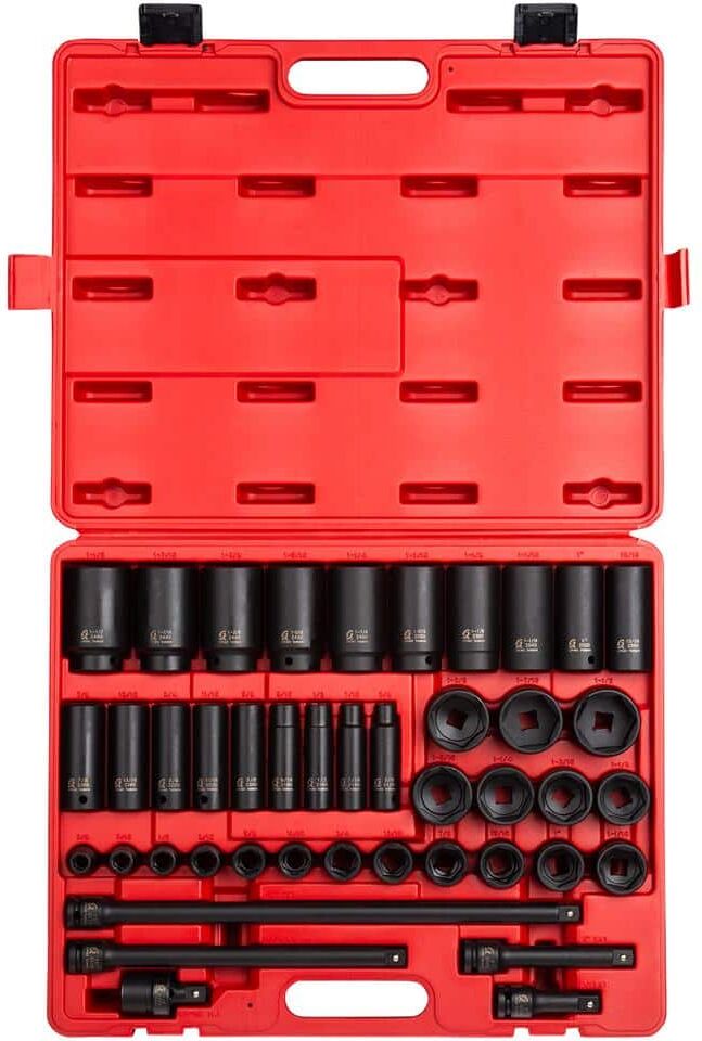 SUNEX TOOLS 1/2 in. Drive SAE Master Impact Socket Set (43-Piece)