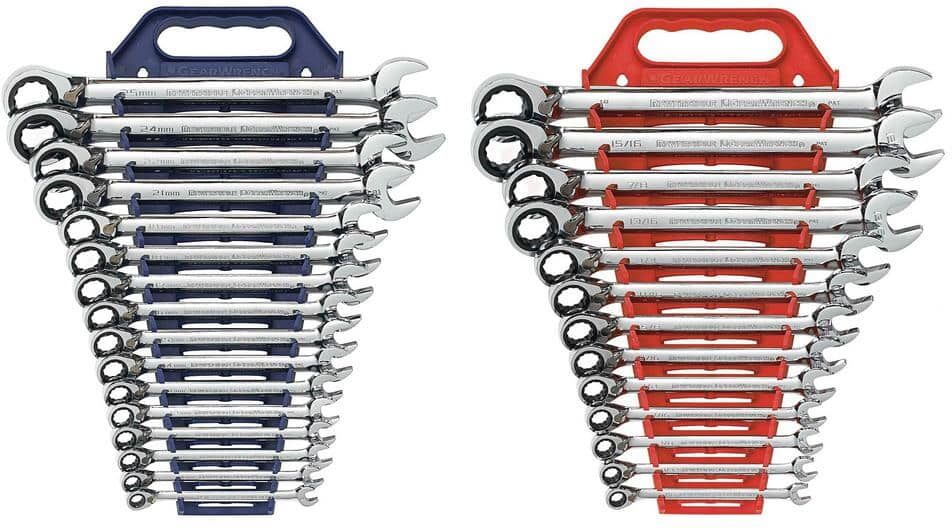 GEARWRENCH Metric/SAE 72-Tooth Reversible Combination Ratcheting Wrench Tool Set (29-Piece)