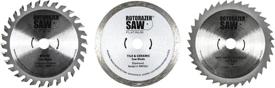 ROTORAZER SAW Official Replacement Saw Blades Set of 3 for Platinum RZ200 and RZ120