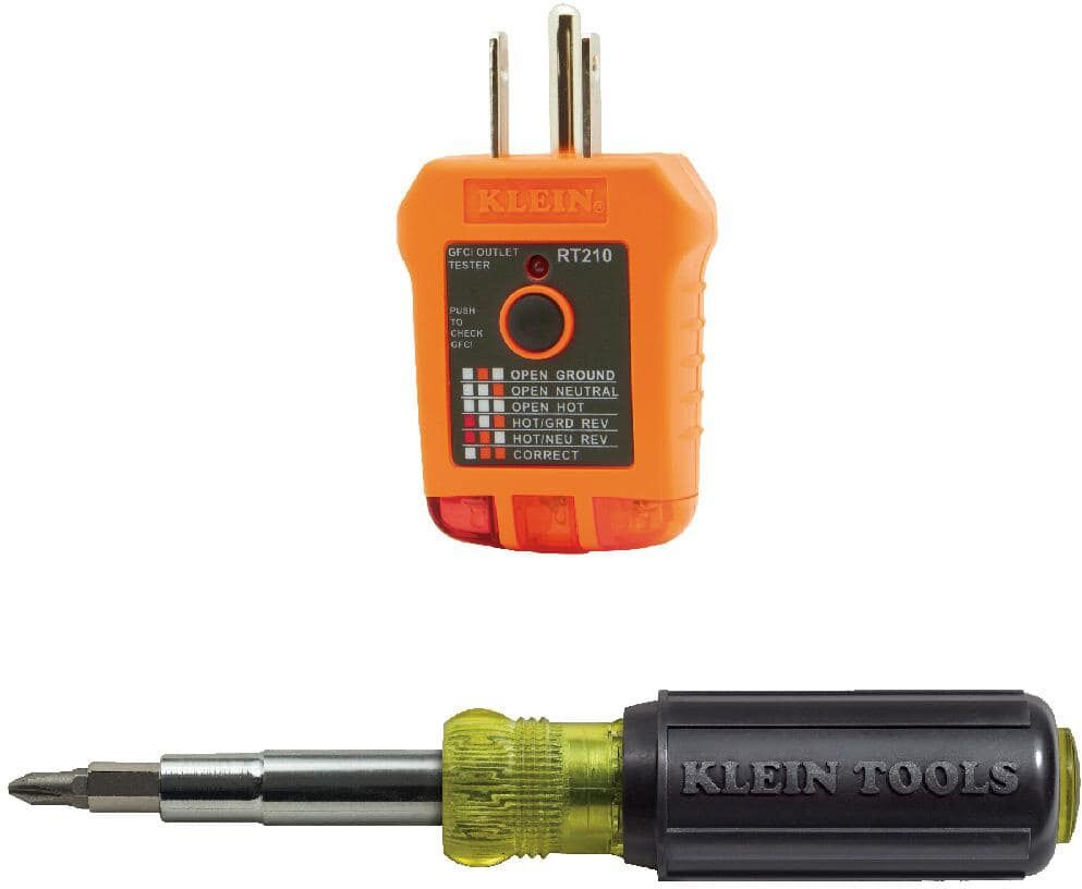 Klein Tools 11-in-1 Multi-Bit Screwdriver and Nut Driver and GFCI Receptacle Tester Tool Set