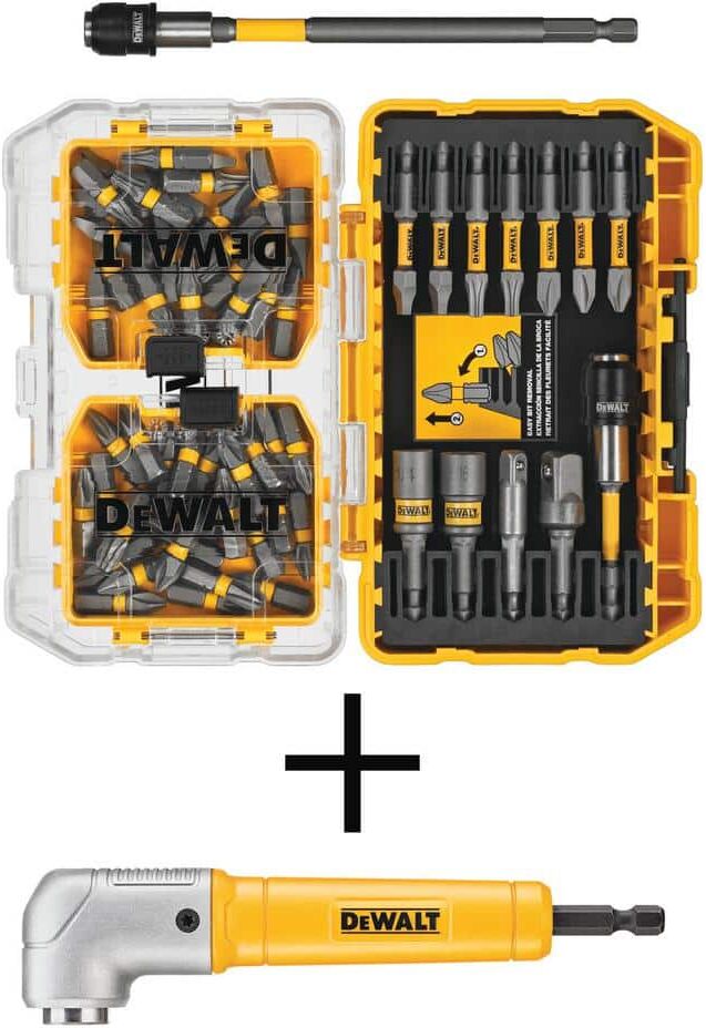 DeWalt MAXFIT Steel Screwdriving Bit Set (60-Piece) with Bonus MAXFIT Right Angle Magnetic Attachment