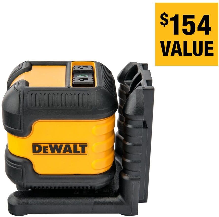 DeWalt 55 ft. Green Self-Leveling Cross Line Laser Level with (2) AA Batteries & Case