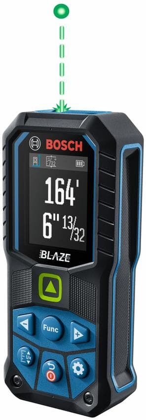 Bosch BLAZE 165 ft. Green Laser Distance Tape Measuring Tool with Color Screen and Measurement Rounding Functionality