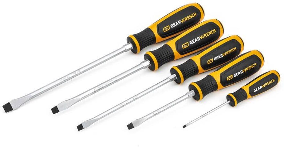 GEARWRENCH Slotted Dual Material Screwdriver Set (5-Pieces)