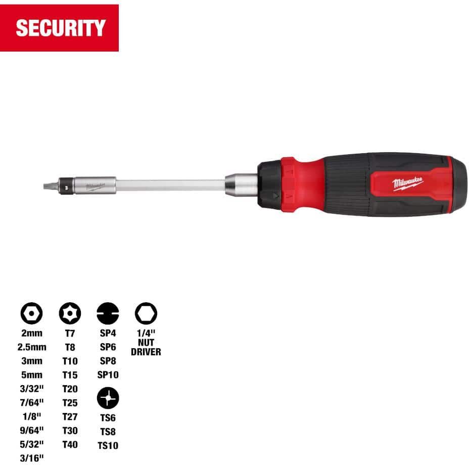 Milwaukee 27 in. 1-Ratcheting Security Multi-Bit Screwdriver